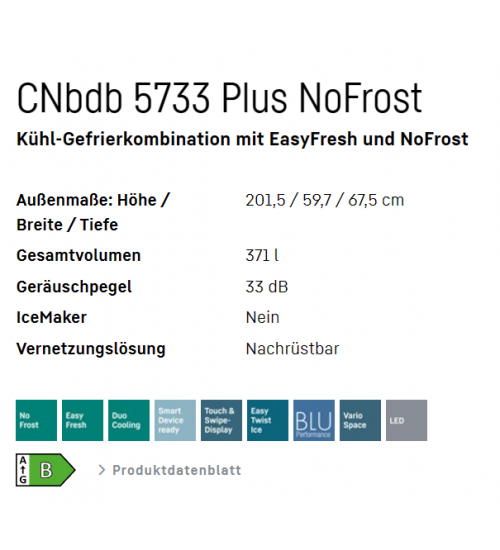 LIEBHERR利勃海尔CNbdb 5733 Plus 无霜双门独立式冰箱